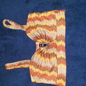 Size M Women's Crop Tank in Brown